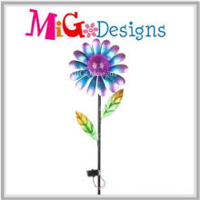 Excelente Solar Metal Garden Stake Purple Flower